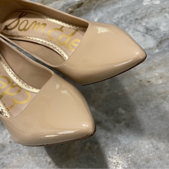 Sam Edelman Hazel Pumps in Nude Beige Blush Patent Leather Women’s 8.5 - Picture 9 of 12
